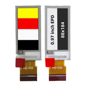 0.97 Inch E Ink E-Paper Display Module 88×184 SPI Ultra Low Power 3-4 Color Black White Red Yellow for ESL Smart Tag Retail IoT