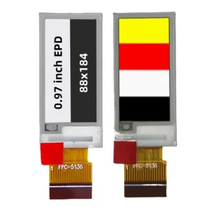 0.97 Inch E Ink E-Paper Display Module 88×184 SPI Ultra Low Power 4-Color Black White Red Yellow for ESL Smart Tag Retail IoT