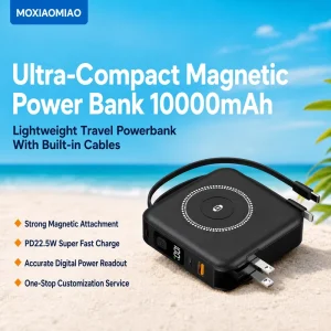 0000mAh Power Bank Magnetic Wireless Portable Charger 9 Layer Safety Protection Polymer Cell CE FCC RoHS Certified