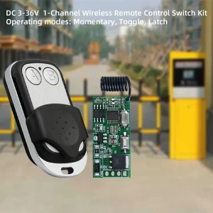 1 Channel 433MHz Remote Control Switch with DC3-36V Wide Input and 100m Range Compact Design for Space-Constrained Installations