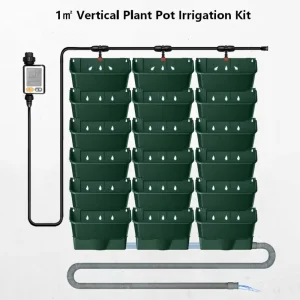 1㎡ Modular Vertical Garden DIY Kit with Automatic Irrigation & Drainage System for Indoor Outdoor Living Plant Wall Decor