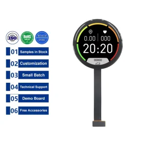 1.04 Inch 340*340 Small Round Amoled Screen QSPI 24Pin Circular OLED Module Display Touch Panel Touchscreen for Smart Watch