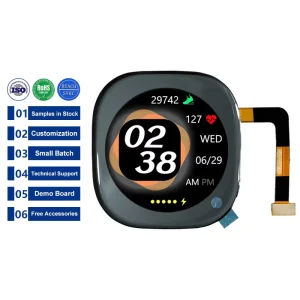 1.19 1.2 Inch 390*390 MIPI 24Pin Round AMOLED Display with Touch Cover Glass Panel for Smart Watch Circular OLED Touch Screen