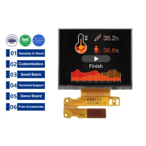 1.28 Inch Color Transflective TFT LTPS LCD Module Free Angle Viewing Outdoor Smart Watch Sunlight Readable 24 Pin
