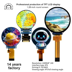 1.28 Inch Round IPS TFT LCD Display Module 240×240 Driver IC 4Wire SPI 12Pin FPC 262K Colors for Smart Watch Wearable Devices