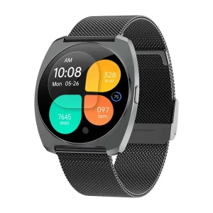 1.32-inch Unisex Business Smart Watch Juzi 3D Dynamic Sports Watch Stainless Steel Band Waterproof Heart Rate Couple’s Watches