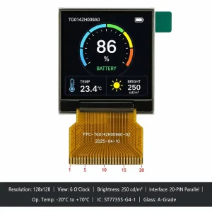 1.4 Inch 128×128 Square TFT LCD Module ST7735S IC 20 PIN Parallel Interface A-Grade Industrial Display Panel Replacement TMK LED