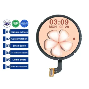 1.43 Inch 466*466 Round QSPI AMOLED Touch Screen with Touch Panel Cover Glass for Smart Watch 24Pin CO5300 Circular OLED Display