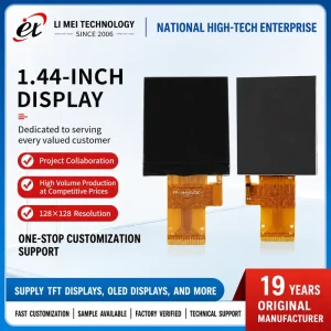 1.44 Inch Small TFT LCD Module 128×128 Resolution Plug-in Wearable Device Screen for DIY Smart Watch Embedded Projects
