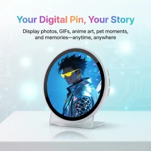 1.85 inch Screen Smart Dynamic E badge Electronic Badge Pin Transfer Photos, GIFs, and Videos
