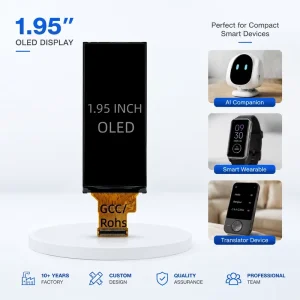 1.95 Inch 318*564 Vertical OLED ONCELL Touch Display Module for AI Translator and Recording Pens