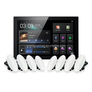 10 Inch Touch Screen Home Theater System Intelligent Background Music Host 8 Channel Wall Amplifier Supports YouTube Spotify