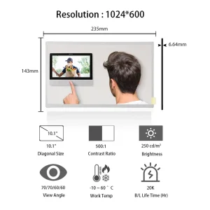 10.1″ 1024×600 LCD Panel G101STN01.A Smart Door Access Display 10.1 Inch LCD Modules