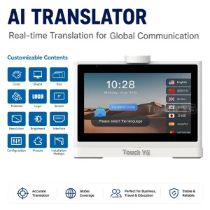 10.1 Inch AI Translator Machine Dual Screen Voice Translator Real Time Language Translation Device for Business Meeting