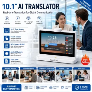 10.1 Inch AI Translator Machine Dual Screen Voice Translator Real Time Language Translation Device for Business Meeting
