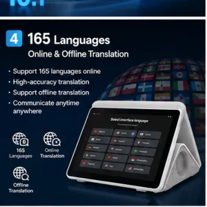 10.1 Inch Dual Screen AI Translator Device 165 Languages Online Offline Voice Translation Meeting Recorder
