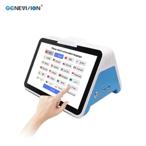 10.1 Inch Hotel AI IPS Dual Screen Android 11 Desktop Translator with WiFi Voice Recognition and Face to Face Translation