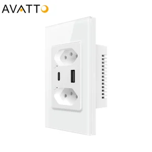 100-240v Smart Power Socket Plug Brazil Wifi Smart Wall Socket Type C Work With App Alxa Google Home