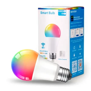 100-265VAC Multicolor Alexa WiFi App-Controlled Bedroom LED RGB Dimmable Smart Light Bulb A19 E27/E26
