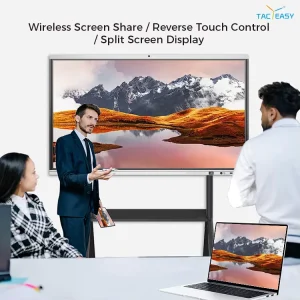 100 Inch Android 40 Touch Company Business Meeting Smart Digital Board with Ai Face Tracking 48 Mp Camera Whiteboard IFPD