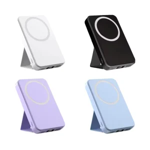 Custom Portable Magnetic Wireless Charging 10000mAh Power Bank with Phone Stand and Digital Display