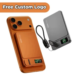 10000mAh Fast-Charging Magnetic Wireless Power Bank, Aluminum Alloy Portable Charger with Stand