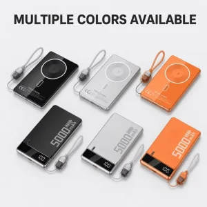Custom Logo 10000mAh Lithium Polymer Ultra-Thin Fast-Charging Wireless Power Bank, Portable Device for OEM, Black and White Business Gifts