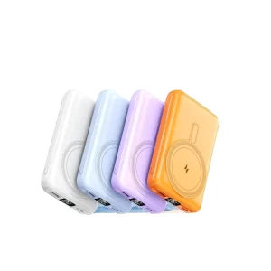 Magnetic Wireless Lithium Polymer Power Bank 10000mAh PD 20W Fast Charging Portable Charger with LED Display, USB-C, and External Plastic Casing