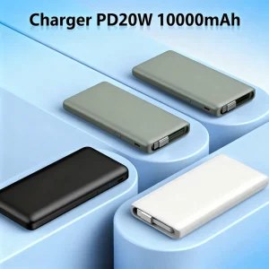 10000mAh PD20W Hidden Ultra-thin Portable Wireless Power Bank Station 70cm Extension Cable Li-Polymer Battery Type-c