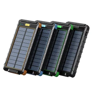 10000mAh Solar Power Bank Solar Panel Powerbank Fast Charging Power Station With Flashlight