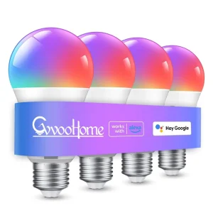 LED Smart Bulb, 1000 mm Color-Changing Light, App-Controlled Dimmable RGBWW, 9W-Equivalent Smart Bulb