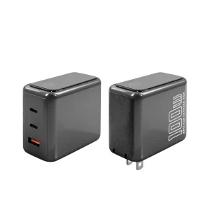 100W GaN Dual USB-A Fast Charger with Smart LED Display, AI Intelligent Quick Charge Wall Adapter