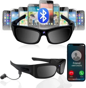 1080P HD for Blue tooth Smart Video Glasses Audio Video Recording Eyewear for Sports Sunglasses Phone Call Music Action