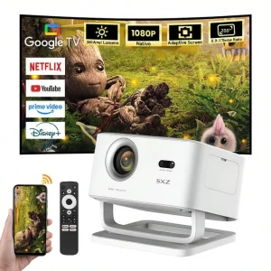 1080P Home Theater Video Projector Google-TV System 350ANSI Lumens Mini 4K Video Ul-tra Short Throw Movie Wifi Projector