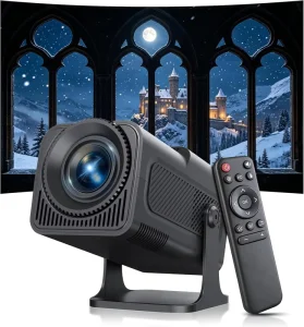 1080P LCD Mini Projector WiFi 4K Support Portable 300 ANSI Auto Vertical Keystone 5W Speaker Built in Apps 180 Rotatable