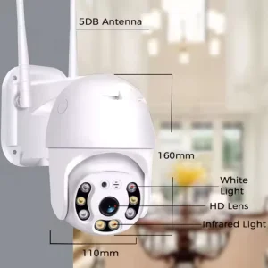 1080P Smart CCTV WiFi PTZ Security Camera with Night Vision 350 Wide Angle Indoor Outdoor Use NVR & Cloud Support H.265 H.264