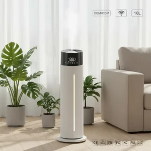 10L Electric Smart Ultrasonic Humidifier Tower Tall Floor Standing Big Size Cool Mist Ultrasonic Air Humidifier For Home Use