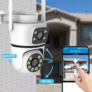 10MP 5G WiFi PTZ Camera 4K Dual Lens Dual Screen Security Camera Human Detection Outdoor Wireless CMOS Sensor