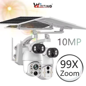 10MP 99X Optical Zoom 4G Auto Tracking Solar Security Camera Motion Detection Solar Camera 4g Sim Card