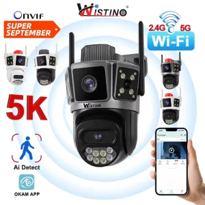 10MP Dual Lens Outdoor 5G Wifi Security Camera Night Vision Full Color AI Motion Detection Cctv Camera System