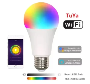 10W/12W Bluetooth Tuya RGB Dimmable Alexa Smart Wireless LED Bulb, B22/E27/E26