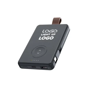 New Ultra-Mini Illuminated Wireless Magnetic Fast-Charging Outdoor Keychain Portable Charging Station, 10W