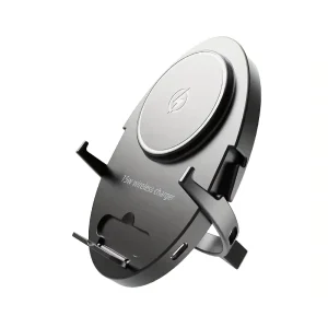 Desktop Foldable Wireless Charger with Stand for Phones, 10W Fast Charging, ABS, Portable for Travel