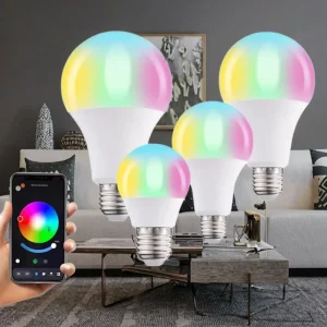 10W E27 Smart RGB LED Bulb with Remote Control and SMD LED Light Source, Suitable for A60-Type Homes and Offices