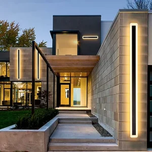 110V 220V Modern Outdoor Exterior Linear Strip Wall Lamp 3000K 6000K Warm White Garden Sconce Long LED Wall Light