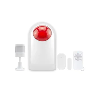110dB Wireless Portable ABS PIR Motion Sensor Sound Light Burglar Security Alarm Siren System Kit