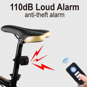 110db Waterproof IP65 Motion Detection Bicycle Anti Theft Rechargeable Alarm with Remote Control Wireless for Bike Use