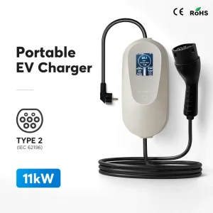 11kW 16A 3 Phase Portable EV Charger Type 2 European Standard Custom Logo Cable Length IEC 62196 EVSE Station