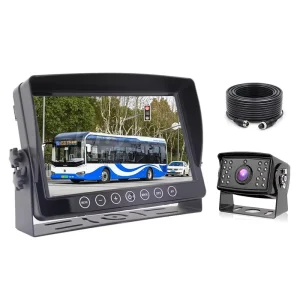 12-36V HD Backup Camera System For Bus With 9″ IPS 1080P Monitor IP68 Waterproof Parking Line Detection & 50ft Night Vision