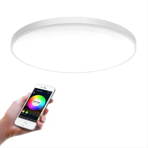 12” Smart LED Ceiling Lamp 30W 120V WIFI RGB&CCT Adjustable Intelligent Light Compatible With Voice Control Alexa Google Home
